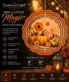 Glitter pumpkin wind spinner