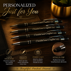 Personalized Laser Engraved Pen – Custom Name Stylus Tip Ballpoint Gift