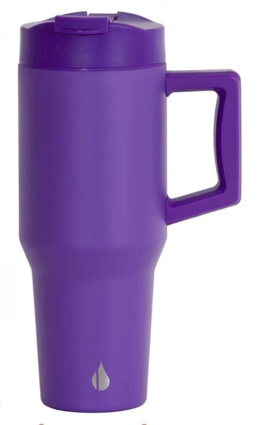 Personalized 32 oz Purple Flip Straw Tumbler with Handle – Custom Etched Gift