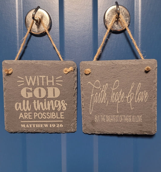 Hanging slate set