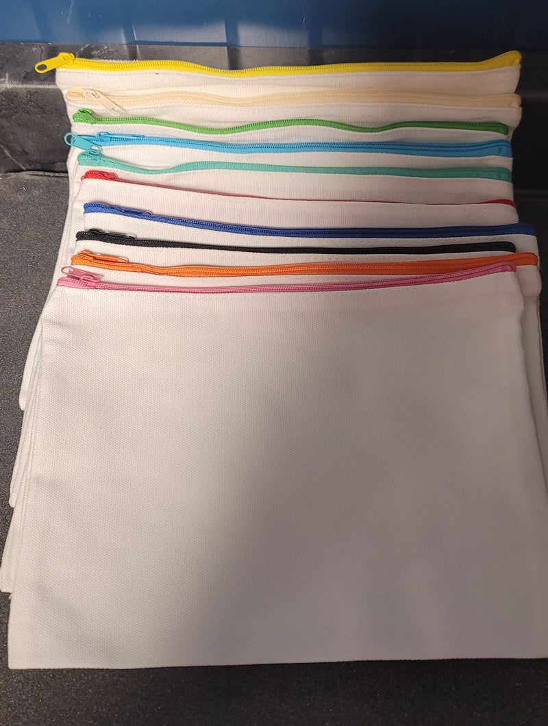 Color zipper bag white