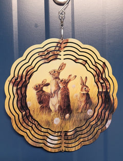Brown Bunny Wind Spinner – 8 Inch Garden Gift