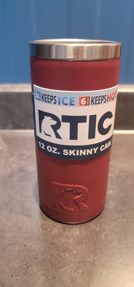 Rtic skinny can coozie maroon