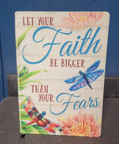 Let Your Faith Be Bigger Than Your Fears Journal - Dragonfly A5 Notebook