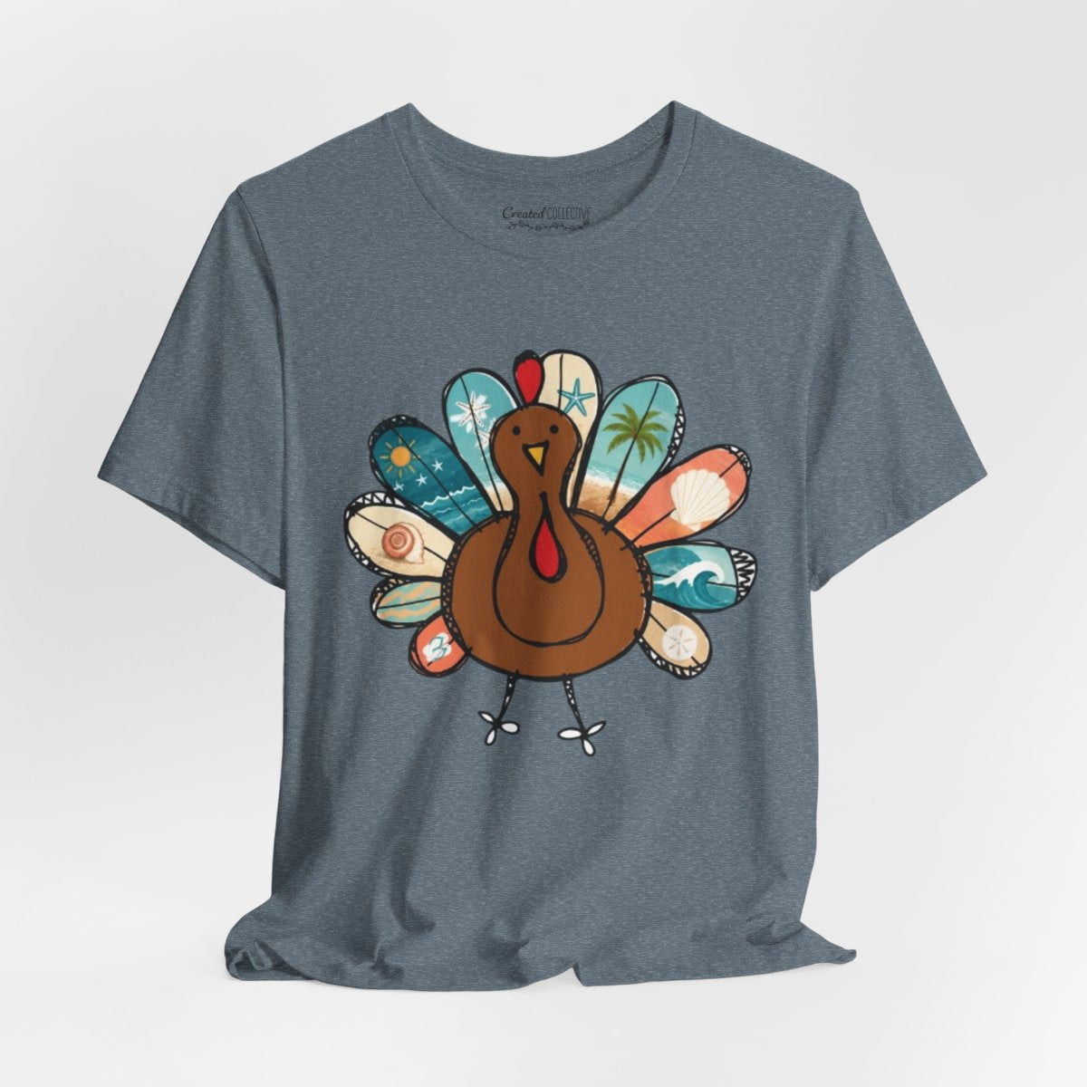 Thankful Turkey T-Shirt – Cute Retro Feather Thanksgiving Tee